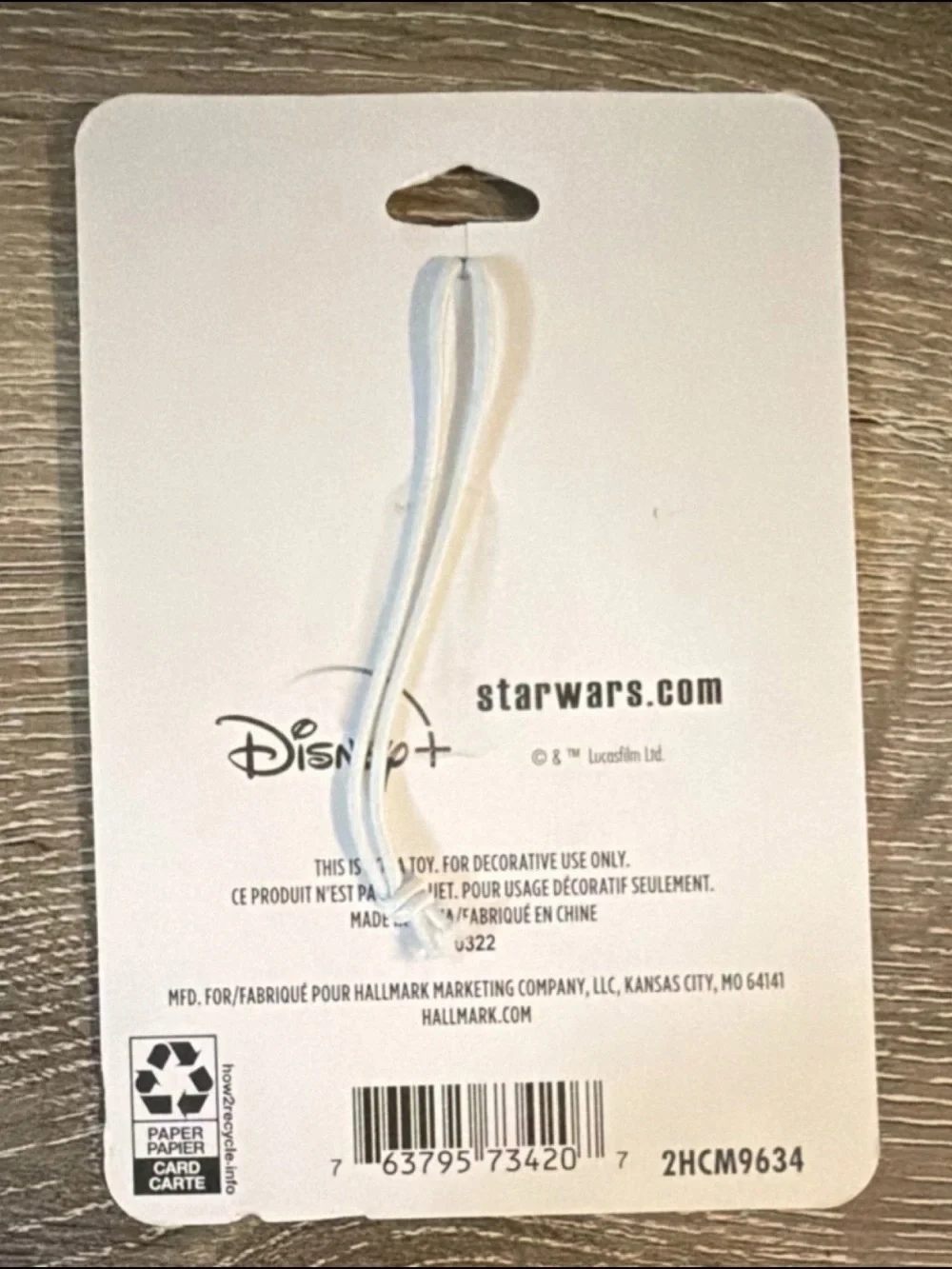 Hallmark Star Wars The Mandalorian Grogu Hanging Ornament NWT 2.5” x 2.5”